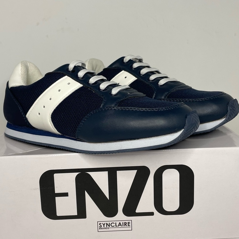Enzo Emiliano Sneaker, Navy White, Size 2 boy - Picture 3 of 6